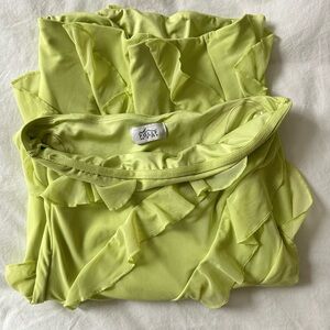 Oh Polly Ruffled Lime Green Dress